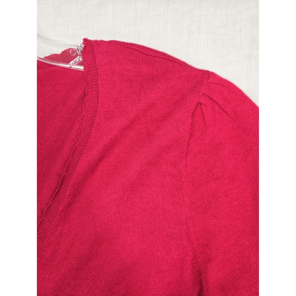 Vintage Faded Glory Y2K Cardigan Sweater Womens XL Lightweight Cranberry Button - Picture 6 of 11